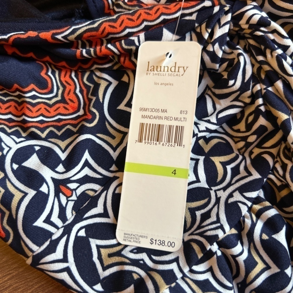 🌺SALE🌺 LAUNDRY by Shelli Segal sleeveless multicolor Patterned Dress size 4 - Picture 7 of 9